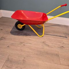 Kids red wheelbarrow