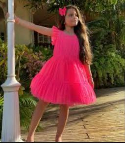 Billieblush girls neon pink tulle party dress Age 3 EUC