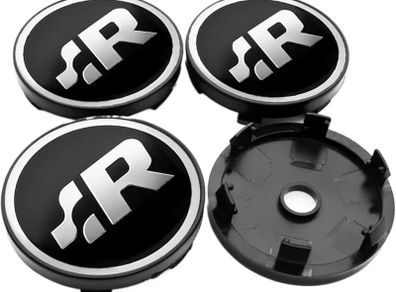 4pcs 3D for R Line 56mm 60mm 65mm Car emblem Wheel hub Center Cap Badge covers sticker Decal styling Accessories