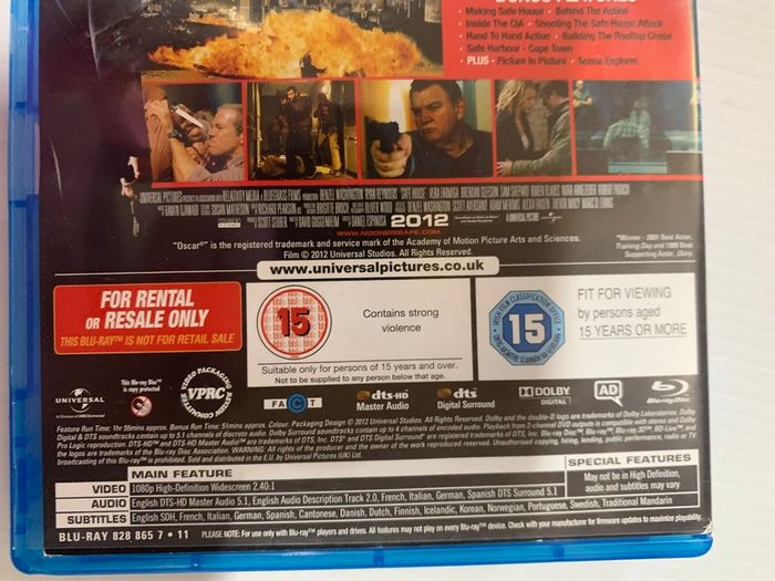Safe House [2012] Denzel Washington, Ryan Reynolds, Vera Farmiga, Brendan Gleeson [Blu-ray Movie]