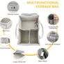 Portable Nursery Storage Basket ,Large Diaper Tote ,Baby Wipes Bag, Toy Storage Bag, Multi-Purpose Bag for Car Travel, Gray Image 3