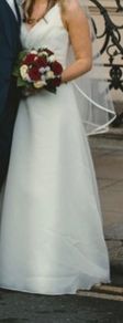 simple wedding dress and veil