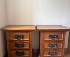 Solid pine lockers with black metal handles