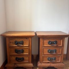 Solid pine lockers with black metal handles