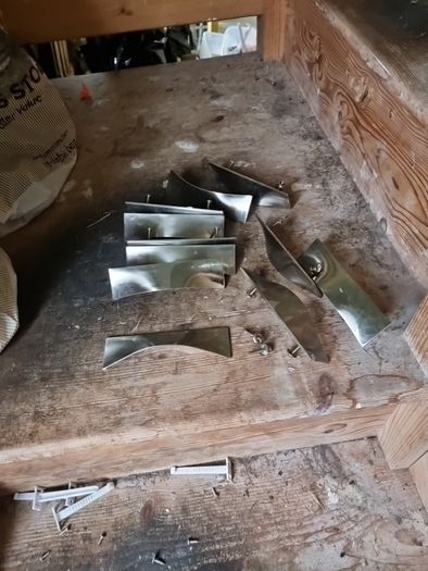 Stainless Steel Drawer handles x 11 No. With fixing screws.