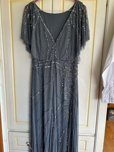 Monsoon Embellished Flutter Sleeve Maxi Dress