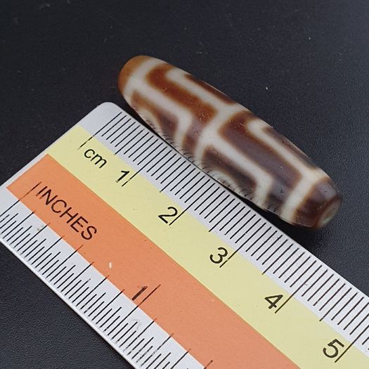 Antique Himalayan Tibetan 4 Eyes Agate Dzi Bead Amulet