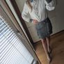 skirt & shirt set Trends Contrast Panel Blouse & Double Breasted  Twee d Skirt set, elegant shirt and skirt xs /S Image 4
