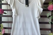 top Bnwt topshop 100% cotton frilled detail top/ tshirt