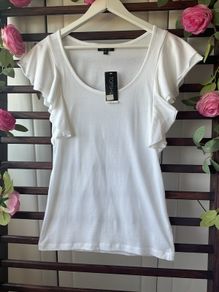 top Bnwt topshop 100% cotton frilled detail top/ tshirt