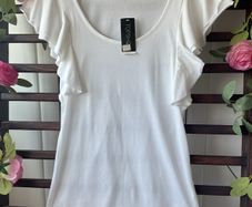top Bnwt topshop 100% cotton frilled detail top/ tshirt