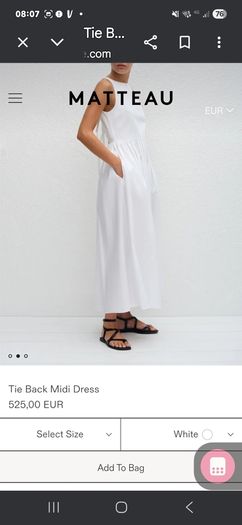 Matteau organic cotton dress new with tags