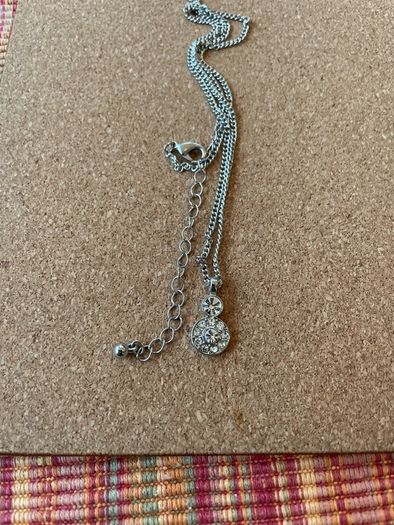 necklace with clear crystal charm