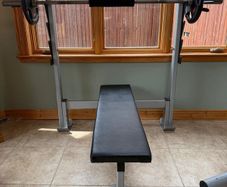 Weight Bench + Bar & Plates  62.5KG Total