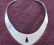Substantial silver mid-century 1950 Egyptian choker necklace