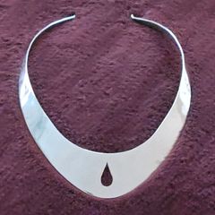 Substantial silver mid-century 1950 Egyptian choker necklace