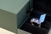 Gold 14K (585) Yellow Gold AAA Tanzanite &amp; Lab Grown Diamond