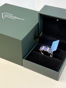 Gold 14K (585) Yellow Gold AAA Tanzanite & Lab Grown Diamond