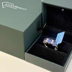 Gold 14K (585) Yellow Gold AAA Tanzanite & Lab Grown Diamond