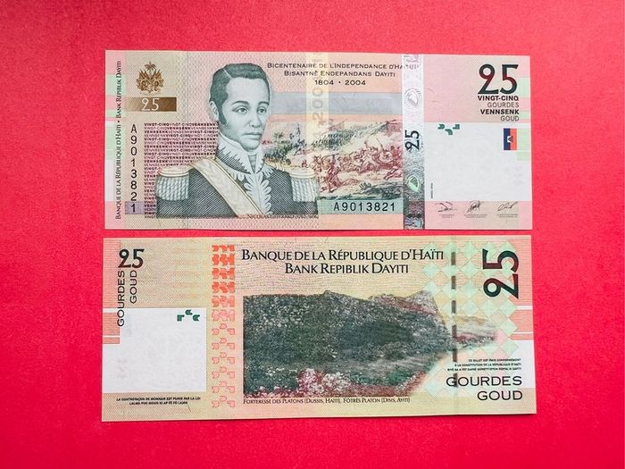 Haiti. 25  Gourdes  2004  Pick  273a. Commemorative Issue. ( Uncirculated )