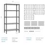 5 Tier Shelf Metal Storage Shelves Shelving Wire Rack Heavy Duty Closet Organizers for Garage Kitchen Bathroom Laundry Black 35 x 75 x 151.1 cm Image 3