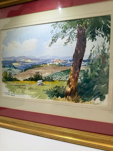 Leslie Nesbitt signed original watercolour - "La Vue vers le Nord", framed