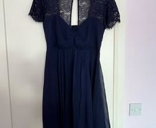 Seraphine navy silk maternity dress size 10 for wedding guest
