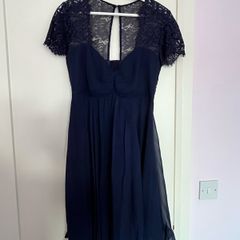 Seraphine navy silk maternity dress size 10 for wedding guest