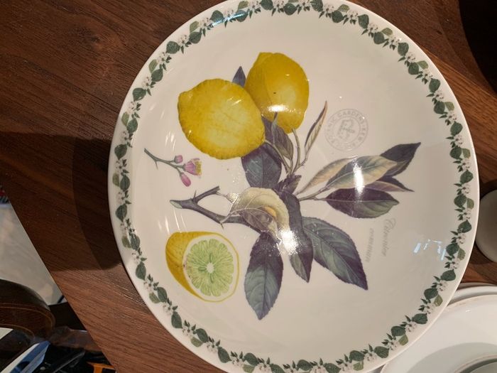 floral serving dish