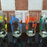 Vintage 1950's multicoloured and gold gilt glasses. Image 2