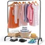 Clothing Rack Heavy Duty Hanging Racks for Clothes with Top Rod and Storage Bottom Shelf Image 4