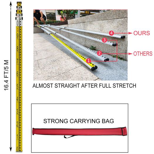 Self-Leveling 500m Vertical Horizontal Scanning Measurement Construction Tool Tripod and Staff Kit, fit for Auto Levels Rotary Laser Level