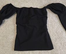 Boohoo Black Off-the-Shoulder Bardot Top - Size 10