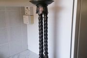 Vintage Genesis cold cast bronze 21 inch floor standing candle holder