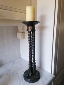 Vintage Genesis cold cast bronze 21 inch floor standing candle holder