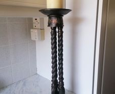 Vintage Genesis cold cast bronze 21 inch floor standing candle holder