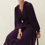 Phase Eight Pleated Dress in Aubergine Size UK12 Image 7