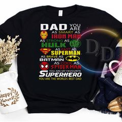 Dad you are as smart as iron man strong as hulk dad superhero fathers day 2020 t shirt