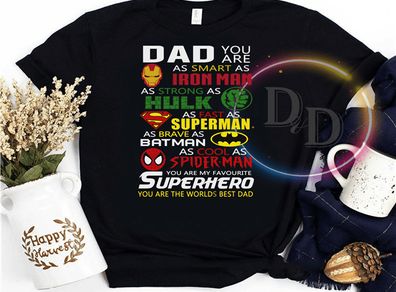 Dad you are as smart as iron man strong as hulk dad superhero fathers day 2020 t shirt