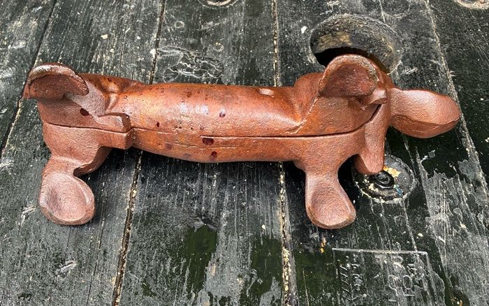 Vintage Cast Iron Sausage Dog Boot Scraper