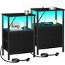 Bedside Table Set of 2 with Charging Station Image 10