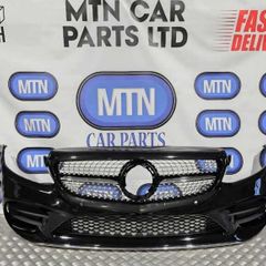 Front Bumper For Mercedes C Class W205 19-21 Facelift Models Amg Line Black C197
