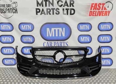Front Bumper For Mercedes C Class W205 19-21 Facelift Models Amg Line Black C197