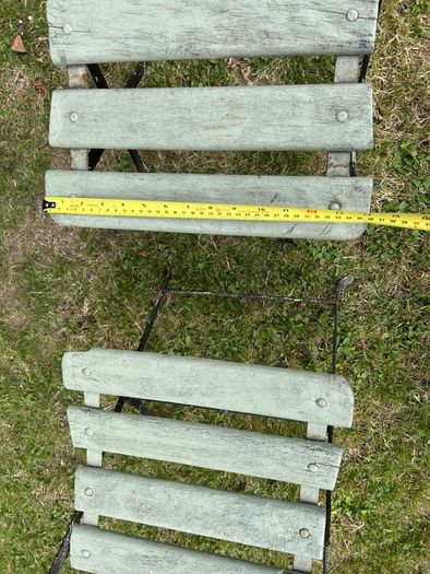 Pair of 1930s Vintage Green Folding Garden Chairs
