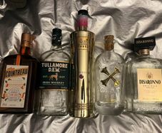 Drumshanbo Gunpowder Irish Gin vodka whiskey empty Bottle Jack Daniels Bombay sapphire Belvedere mini bottles