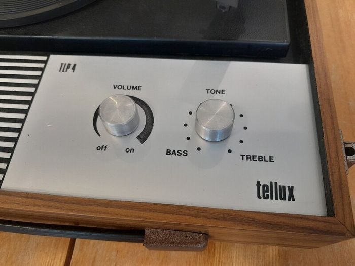TELLUX TLP4/BSR portable record player. 3 Speed Turntable, 33, 45, 78 RPM. Vintage 1970's. Antique. Vinyl. 70's. Turntable.