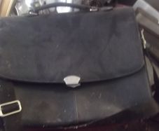 a black leather briefcase
