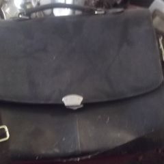 a black leather briefcase