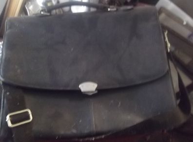 a black leather briefcase