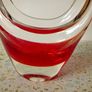 Vintage Murano Art Glass Basket Vase Red And Clear Glass. Image 3